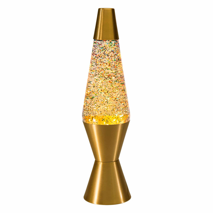 14.5″ LAVA LAMP RAINBOW GLITTER – CLEAR/GOLD G0